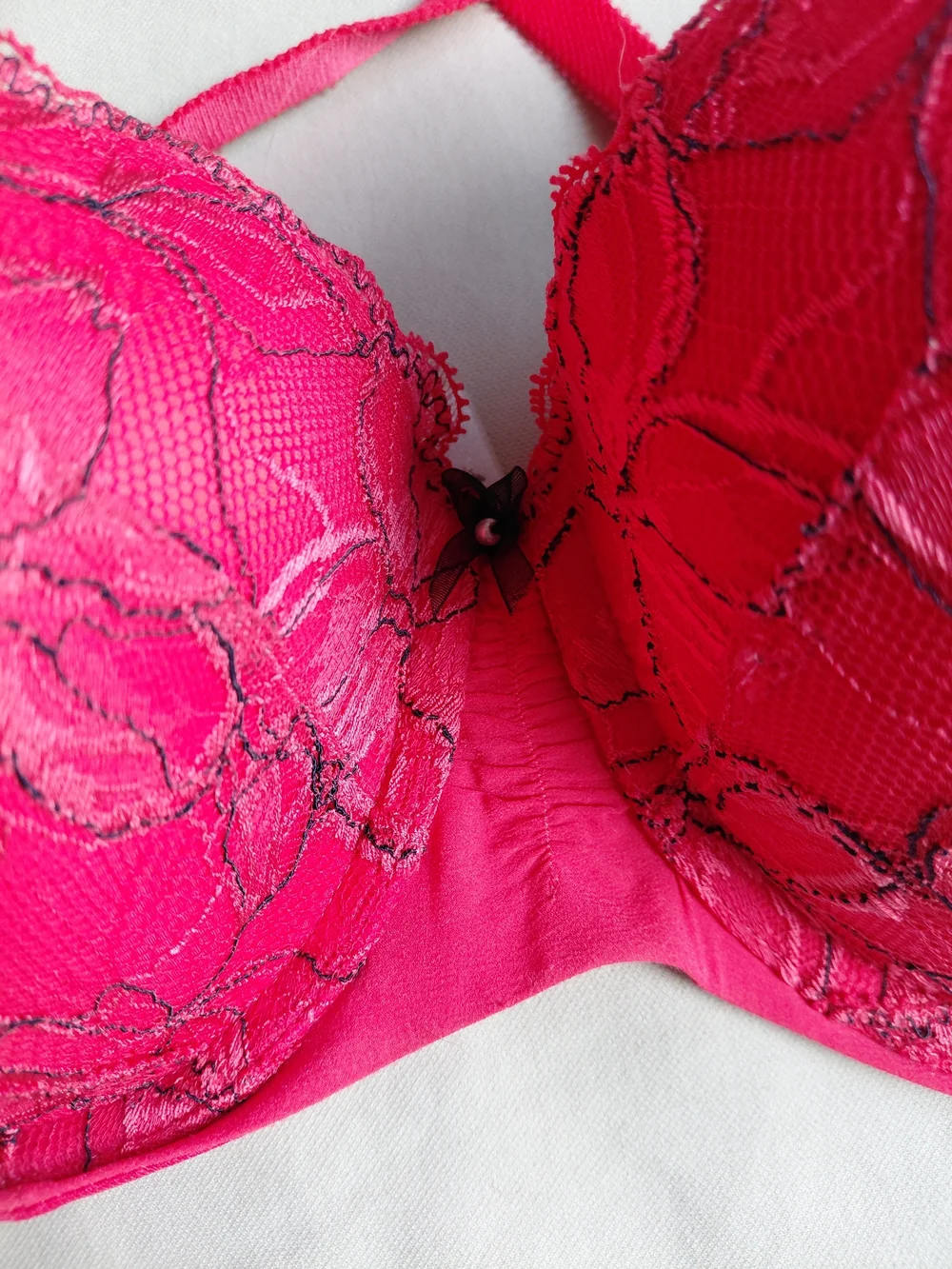 Victoria's Secret Hot Pink Lace Balconette Underwire Bra 36D - Picture 3 of 10